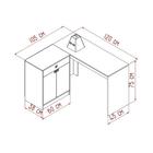 Mesa De Escritório Em L Com 2 Portas E 1 Gaveta Mel