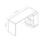 Mesa De Escritório Em L Com 4 Nichos - Castanho