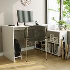 Mesa De Escritório Em L Dakar Com 1 Gaveta E 3 Nichos - Bran