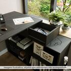 Mesa De Escritório Em L Dakar Com 1 Gaveta E 3 Nichos - Pret