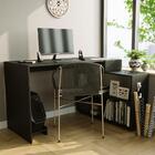 Mesa De Escritório Em L Dakar Com 1 Gaveta E 3 Nichos - Pret