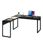 Mesa De Escritório Em L Industrial 1,50x1,50 Netmobil - Preto