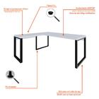 Mesa De Escritório Em L Miguel Branca E Preta 190x150 Cm