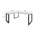 Mesa De Escritório Em L Miguel Branca E Preta 190x150 Cm