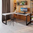 Mesa De Escritório Em L Miguel Branca E Preta 190x150 Cm