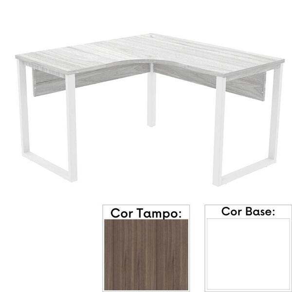 Mesa De Escritório Em L Pé Tubular Pe25 Em Mdp 135 X 135 X 60