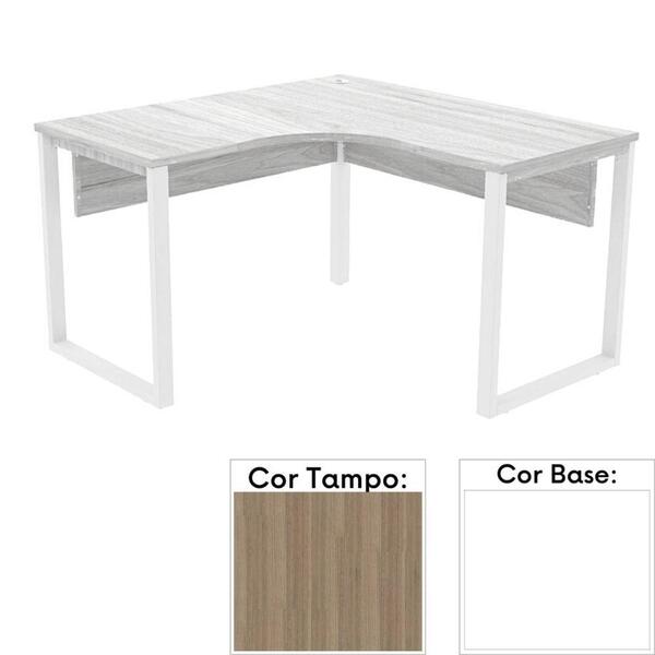 Mesa De Escritório Em L Pé Tubular Pe25 Em Mdp 145 X 145 X 60