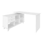 Mesa De Escritório Em L Retrô 3 Gavetas Arizona Branco