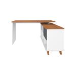 Mesa De Escritório Em L Retrô 3 Gavetas Arizona Freijó Grafit