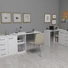 Mesa De Escritório Em L Retrô 4 Gavetas Havaí Branco