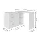 Mesa De Escritório Em L Retrô 4 Gavetas Havaí Branco