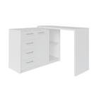Mesa De Escritório Em L Retrô 4 Gavetas Havaí Branco