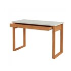 Mesa De Escritório Em Off White E Freijó 1 Gaveta 118cm Indus