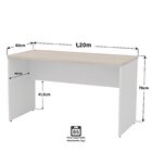 Mesa De Escritório Escrivaninha 120x60cm Tampo 3cm Carvalho /