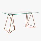 Mesa De Escritório Escrivaninha Cavalete Bela Vista Cobre E V