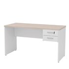 Mesa De Escritório Escrivaninha Com Gaveta 140cm Carvalho E B