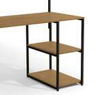 Mesa De Escritório Escrivaninha Com Painel Industrial Freijó