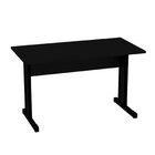 Mesa De Escritório Escrivaninha Com Pé Metal 120cm Preto Preto