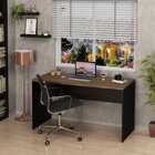 Mesa De Escritório Escrivaninha Tampo 140cm Nogal Nogal