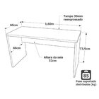 Mesa De Escritório Escrivaninha Tampo 160cm Preto Preto