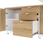 Mesa De Escritório Executiva Com Armário Lateral E Caixa De T