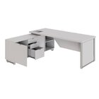 Mesa De Escritório Executiva Com Armário Lateral E Caixa De T