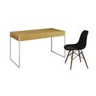 Mesa De Escritório Industrial Malta Canela 137x53cm Base Ferr