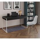 Mesa De Escritório Industrial Malta Preta 137x53cm Base Ferro