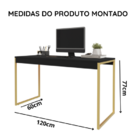 Mesa De Escritório Industrial Para Computador Com Pé De Ferro