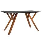 Mesa De Escritório Ipiranga Madeira Maciça Amêndoa E Preta