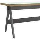 Mesa De Escritório Jaipur Com Tampo De Vidro Carvalho E Grafi