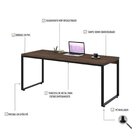 Mesa De Escritório Kuadra 180cm Industrial Nogal Nogal