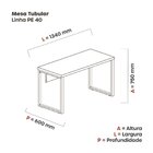 Mesa De Escritório Madeira 134x60x75cm M1340pe40tub Noce Natu
