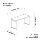 Mesa De Escritório Madeira 1500x700x750mm M150/70pe40tub Waln