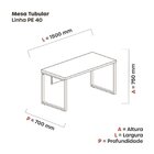 Mesa De Escritório Madeira 150x60x75cm M150/60pe40tub 150cm I