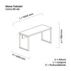 Mesa De Escritório Madeira 150x70x75cm M150/70pe40tub Escarla