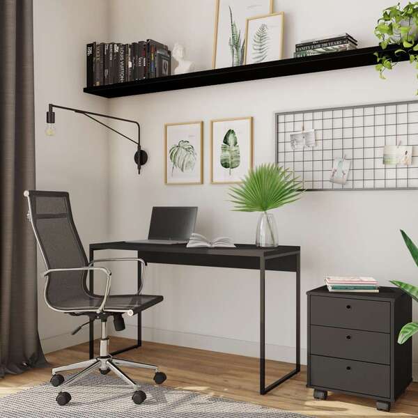 Mesa De Escritório Marissa Preta 120 Cm