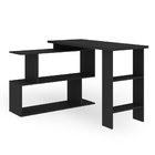 Mesa De Escritório Moderna Com 5 Prateleiras - Preto