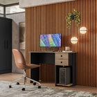 Mesa De Escritorio Monserrato Preto Fosco Carvalho Rustico