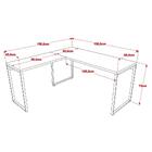 Mesa De Escritório Office Em L 150x150cm Preto Onix