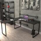 Mesa De Escritório Office Em L 150x150cm Preto Onix