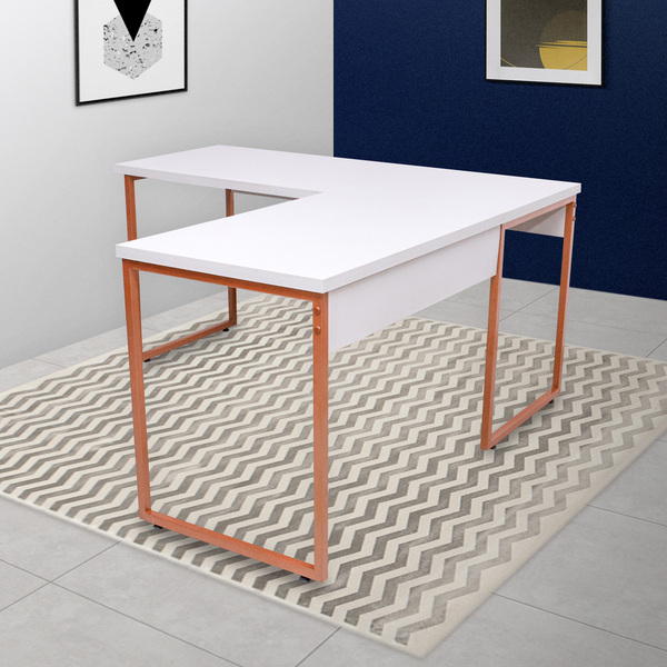 Mesa De Escritório Office Estilo Industrial De Canto Inspire