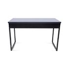 Mesa De Escritório Office Industrial 120 Cm Preto Com Pés Pre