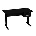 Mesa De Escritório Pé Metálico 120x60cm Com Gaveteiro Preto
