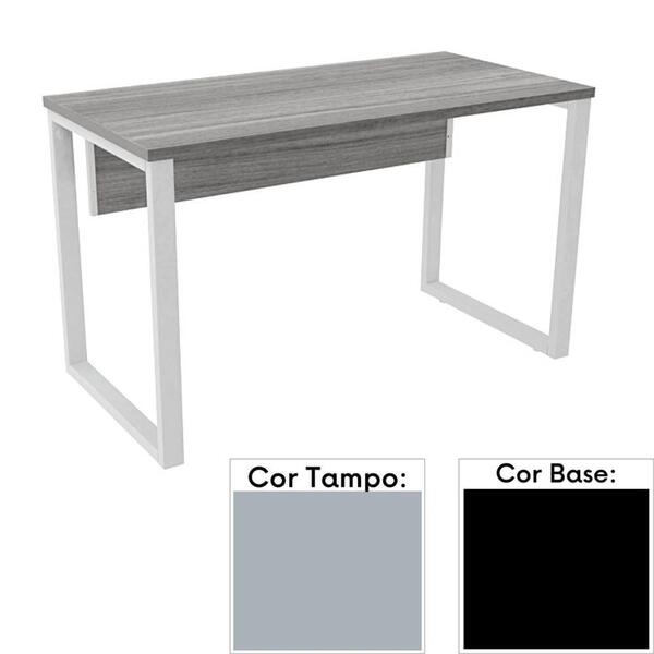 Mesa De Escritório Pé Tubular Pe25 Em Mdp 150 X 70 Cm Cinza C