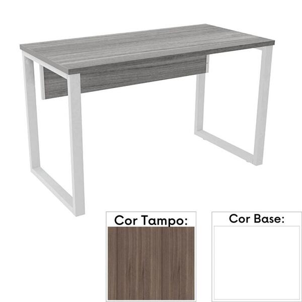 Mesa De Escritório Pé Tubular Pe25 Em Mdp 90 X 60 Cm Cor Waln