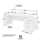 Mesa De Escritório Pedestal 3 Gavetas 1.90x70 Tpo 30mm Netmob