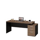 Mesa De Escritório Pedestal Retangular Em Office 3 Gavetas 19