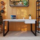 Mesa De Escritório Retangular Miguel 1 Gv Branca E Preta 150