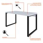 Mesa De Escritório Retangular Miguel Branca E Preta 135 Cm